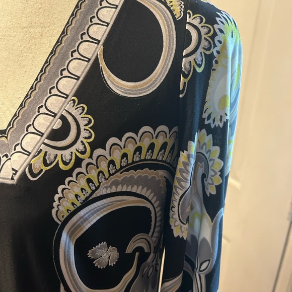 Laundry by Shelli Segal square neck blossom abstract print dress. 3/4 sleeve - Picture 8 of 16